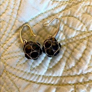 Set of black jeweled silver Vera Wang earrings